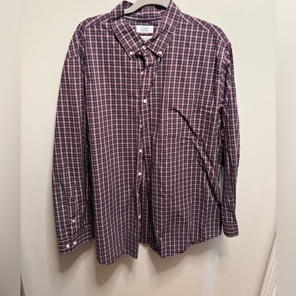 Men’s Croft and Borrow Long-sleeve Button Down Dress Shirt